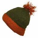 Berretto di lana con pompon - cappello caldo fatto a maglia - cappello con pon pon - verde oliva - marrone