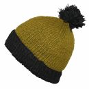 Berretto di lana con pompon - cappello caldo fatto a maglia - cappello con pon pon - verde - nero