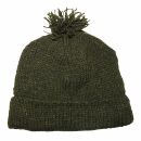 Gorra tejida de lana con borla - verde oscuro - Gorro de...