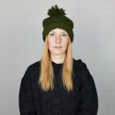 Berretto di lana con pompon - cappello caldo fatto a maglia - cappello con pon pon - verde scuro