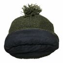 Woolen hat with bobble - dark green - Knit cap with pop pom
