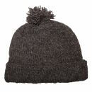 Woolen hat with bobble - dark grey - Knit cap with pop pom