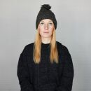 Woolen hat with bobble - dark grey - Knit cap with pop pom