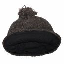 Woolen hat with bobble - dark grey - Knit cap with pop pom