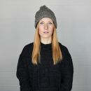 Woolen hat with bobble - flecked grey - Knit cap with pop...