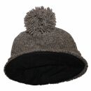 Berretto di lana con pompon - cappello caldo fatto a maglia - cappello con pon pon - grigio screziato