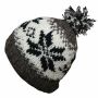 Gorra tejida de lana con borla y dibujo de Escandinavia - blanco - negro - gris - Gorro de punta