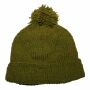Gorra tejida de lana con borla - verde oliva - Gorro de punta
