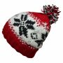 Gorra tejida de lana con borla y dibujo de Escandinavia - blanco - negro - rojo - Gorro de punta