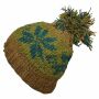Berretto di lana con pompon - cappello caldo fatto a maglia - cappello con pon pon - verde - petrolio - marrone chiaro