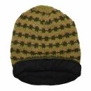 Oversized woolen hat - green - brown - Knit cap - Longsize beanie