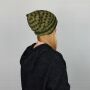Gorra tejida de lana y dibujo de bandas - verde - marrón - Gorro - Oversize Beanie
