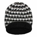 Oversize Wollmütze - schwarz - weiß - grau - warme Strickmütze - Longsize Mütze