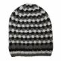 Oversize Wollmütze - schwarz - weiß - grau - warme Strickmütze - Longsize Mütze