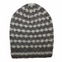 Oversized woolen hat - grey - white - Knit cap - Longsize beanie