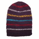 Oversized woolen hat - purple - multi-colored - Knit cap...