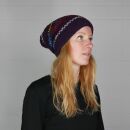 Gorra tejida de lana y dibujo de bandas - lila - multicolor - Gorro - Oversize Beanie
