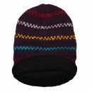Oversized woolen hat - purple - multi-colored - Knit cap - Longsize beanie