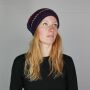 Gorra tejida de lana y dibujo de bandas - lila - multicolor - Gorro - Oversize Beanie