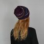 Oversized woolen hat - purple - multi-colored - Knit cap - Longsize beanie