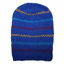 Gorra tejida de lana y dibujo de bandas - azul oscuro - multicolor - Gorro - Oversize Beanie