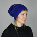 Gorra tejida de lana y dibujo de bandas - azul oscuro - multicolor - Gorro - Oversize Beanie