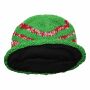 Striped woolen hat - green - red-white - Knit cap