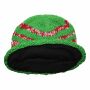 Gorra tejida de lana rayada - verde - rojo-blanco - Gorro de punta