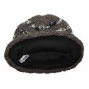 Berretto di lana a righe - cappello caldo fatto a maglia - grigio scuro - nero-bianco