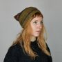 Striped Woolen hat - brown - blue-red - Knit cap