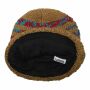 Striped Woolen hat - brown - blue-red - Knit cap