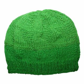 Woolen hat - green- Knit cap