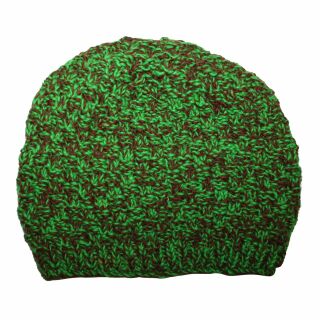 Gorra tejida de lana - verde - marrón - Gorro de punta