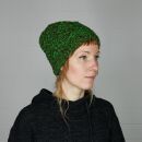 Wollmütze - grün-braun - warme Strickmütze