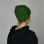Wollmütze - grün-braun - warme Strickmütze