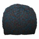 Gorra tejida de lana - azul verdoso - marrón - Gorro de punta