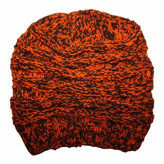 Woolen hat - orange - brown - Knit cap