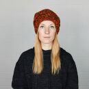 Gorra tejida de lana - naranja - marrón - Gorro de punta