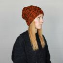 Wollmütze - orange - braun - warme Strickmütze