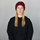 Woolen hat - red - brown - Knit cap