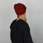 Gorra tejida de lana - rojo - marrón - Gorro de punta