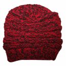 Woolen hat - red - black - Knit cap