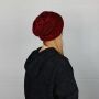 Berretto di lana - cappello caldo fatto a maglia - rosso - nero