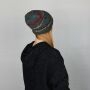 Berretto di lana oversize - cappello caldo fatto a maglia - beanie lungo - grigio - multicolore