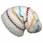 Berretto di lana oversize - cappello caldo fatto a maglia - beanie lungo - bianco - multicolore