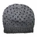 Berretto di lana con motivo - cappello caldo fatto a mano - grigio - nero