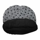 Gorra tejida de lana con dibujo - gris - negro - Gorro de punta