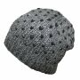 Berretto di lana con motivo - cappello caldo fatto a mano - grigio - nero