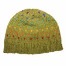 Gorra tejida de lana con dibujo - verde - multicolor -...