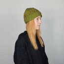 Berretto di lana con motivo - cappello caldo fatto a mano - verde - multicolore